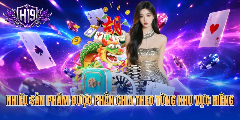 Nhiều sản phẩm được phân chia theo từng khu vực riêng